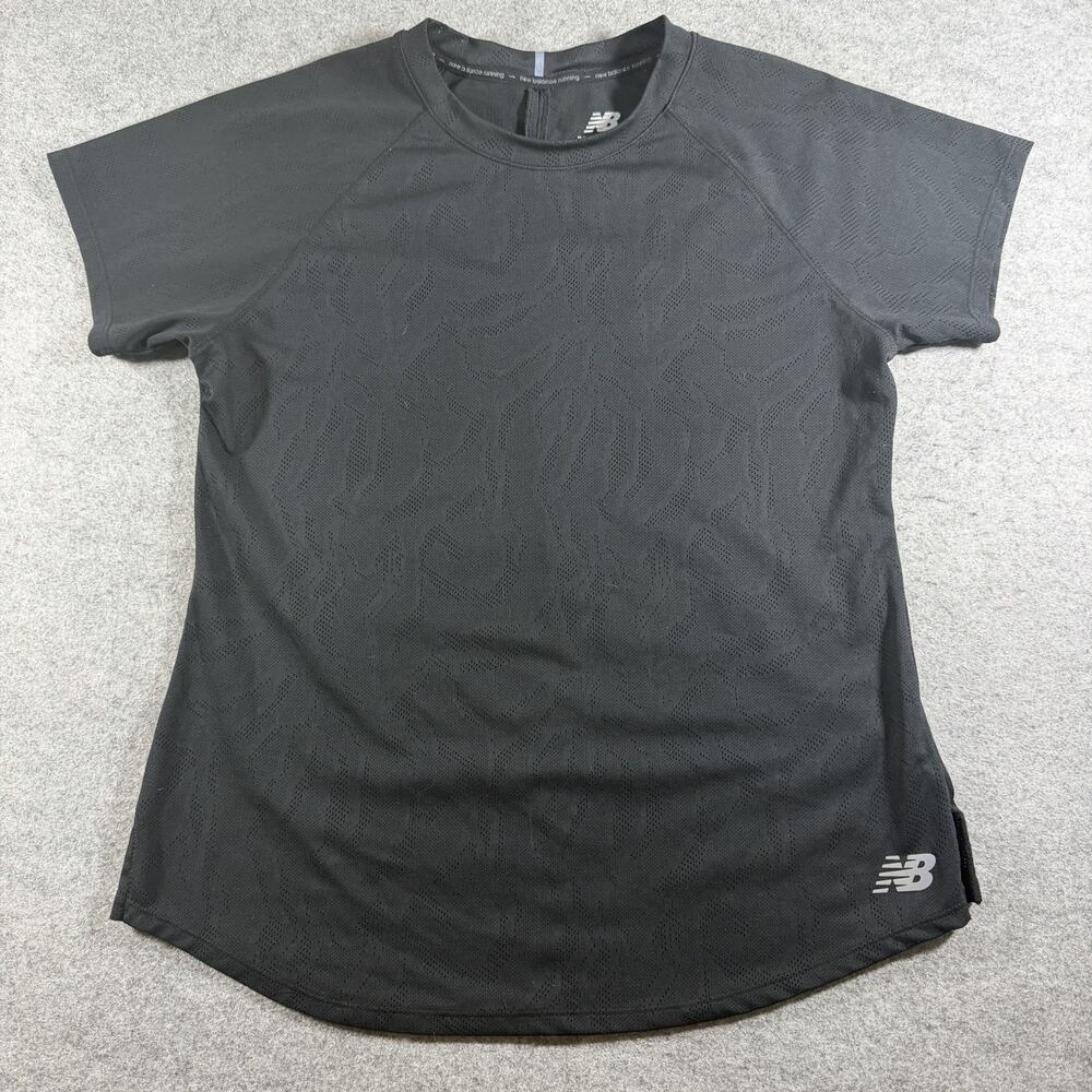 New Balance NB Ice Running Shirt Womens M Black Cooling Wicking Lightweight